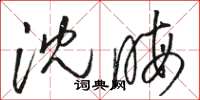 骆恒光沈晦草书怎么写