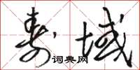 骆恒光寿域草书怎么写