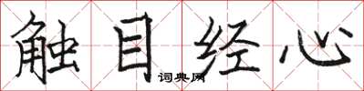 骆恒光触目经心楷书怎么写