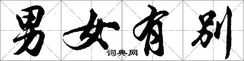 胡问遂男女有别行书怎么写