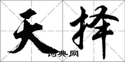 胡问遂天择行书怎么写