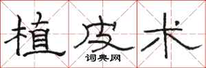 骆恒光植皮术隶书怎么写