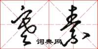 骆恒光寒素草书怎么写