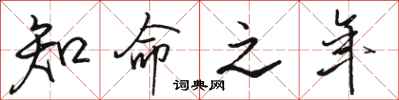 骆恒光知命之年行书怎么写