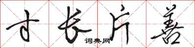 骆恒光寸长片善行书怎么写