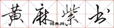 骆恒光黄麻紫书行书怎么写