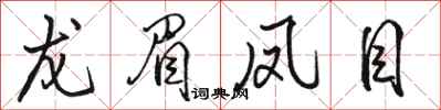 骆恒光龙眉凤目行书怎么写