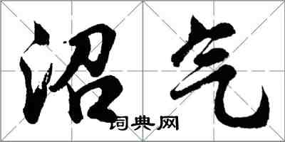 胡问遂沼气行书怎么写