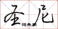 骆恒光圣尼行书怎么写