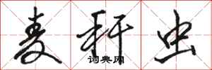 骆恒光麦秆虫行书怎么写