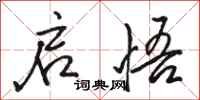 骆恒光启悟行书怎么写