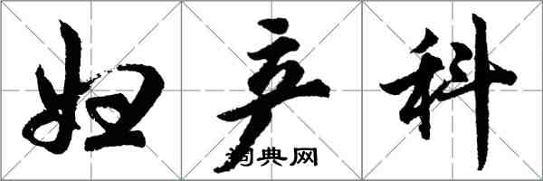 胡问遂妇产科行书怎么写