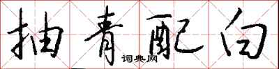 钱沛云抽青配白行书怎么写