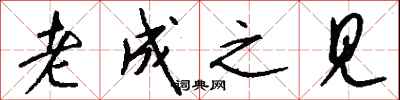 钱沛云老成之见行书怎么写