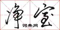 骆恒光净室行书怎么写