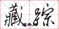 骆恒光藏踪行书怎么写