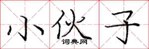 庞中华小伙子楷书怎么写