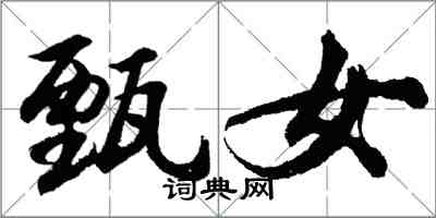 胡问遂甄女行书怎么写