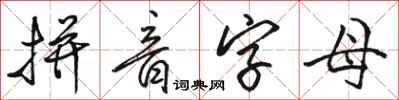 骆恒光拼音字母行书怎么写