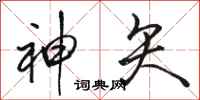 骆恒光神矢行书怎么写
