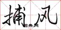 骆恒光捕风行书怎么写