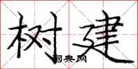 庞中华树建楷书怎么写