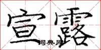 庞中华宣露楷书怎么写
