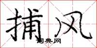 庞中华捕风楷书怎么写