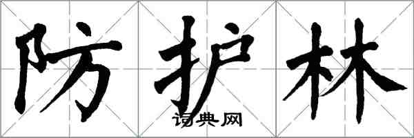 翁闿运防护林楷书怎么写