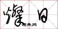 王冬龄灿日草书怎么写
