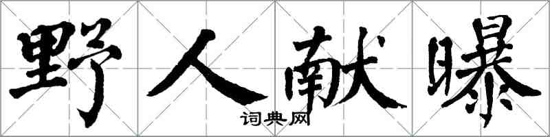 翁闿运野人献曝楷书怎么写