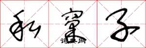 王冬龄私窠子草书怎么写