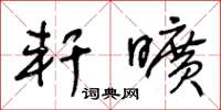 王冬龄轩旷草书怎么写