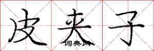 庞中华皮夹子楷书怎么写