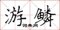 侯登峰游鳞楷书怎么写