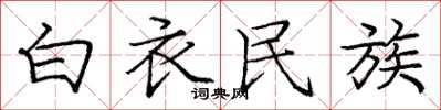 庞中华白衣民族楷书怎么写