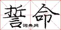 庞中华誓命楷书怎么写