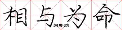 庞中华相与为命楷书怎么写