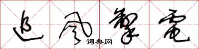 王冬龄追风掣电草书怎么写