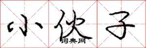 庞中华小伙子行书怎么写