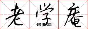 钱沛云老学庵行书怎么写