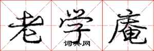庞中华老学庵行书怎么写