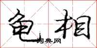 庞中华龟相行书怎么写
