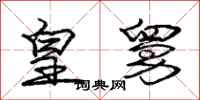 庞中华皇舅行书怎么写