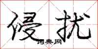 庞中华侵扰行书怎么写