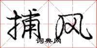 庞中华捕风行书怎么写