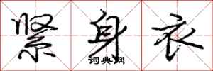 庞中华紧身衣行书怎么写
