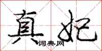 庞中华真妃行书怎么写