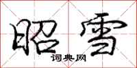 庞中华昭雪行书怎么写