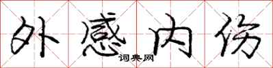 庞中华外感内伤行书怎么写